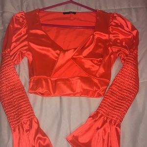 Taking Shortcuts Cropped Top - Neon Orange